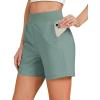 imageGRAPENT Hiking Shorts for Women High Waisted Pull On Athletic Casual Summer Lightweight Cooling Sport Shorts with PocketBeryl Green