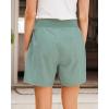 imageGRAPENT Hiking Shorts for Women High Waisted Pull On Athletic Casual Summer Lightweight Cooling Sport Shorts with PocketBeryl Green