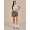 imageGRAPENT Hiking Shorts for Women High Waisted Pull On Athletic Casual Summer Lightweight Cooling Sport Shorts with PocketDark Olive