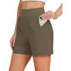 imageGRAPENT Hiking Shorts for Women High Waisted Pull On Athletic Casual Summer Lightweight Cooling Sport Shorts with PocketDark Olive