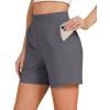 imageGRAPENT Hiking Shorts for Women High Waisted Pull On Athletic Casual Summer Lightweight Cooling Sport Shorts with PocketEbony Gray