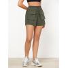 imageGRAPENT Hiking Shorts for Women Trendy High Waisted Pull On Elastic Waist Quick Dry Beach Athletic Cargo Pocket ShortsArmy Green