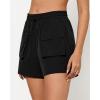 imageGRAPENT Hiking Shorts for Women Trendy High Waisted Pull On Elastic Waist Quick Dry Beach Athletic Cargo Pocket ShortsBlack
