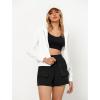 imageGRAPENT Hiking Shorts for Women Trendy High Waisted Pull On Elastic Waist Quick Dry Beach Athletic Cargo Pocket ShortsBlack