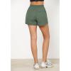 imageGRAPENT Hiking Shorts for Women Trendy High Waisted Pull On Elastic Waist Quick Dry Beach Athletic Cargo Pocket ShortsDark Ivy Green