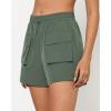 imageGRAPENT Hiking Shorts for Women Trendy High Waisted Pull On Elastic Waist Quick Dry Beach Athletic Cargo Pocket ShortsDark Ivy Green