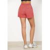 imageGRAPENT Hiking Shorts for Women Trendy High Waisted Pull On Elastic Waist Quick Dry Beach Athletic Cargo Pocket ShortsDeep Sea Coral