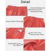 imageGRAPENT Hiking Shorts for Women Trendy High Waisted Pull On Elastic Waist Quick Dry Beach Athletic Cargo Pocket ShortsDeep Sea Coral
