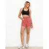 imageGRAPENT Hiking Shorts for Women Trendy High Waisted Pull On Elastic Waist Quick Dry Beach Athletic Cargo Pocket ShortsDeep Sea Coral