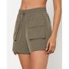 imageGRAPENT Hiking Shorts for Women Trendy High Waisted Pull On Elastic Waist Quick Dry Beach Athletic Cargo Pocket ShortsKhaki
