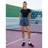 imageGRAPENT Sweat Shorts for Women Trendy High Waisted Athletic Pull On Elastic Waist Casual Summer Lounge Cotton ShortsBlue Sapphire