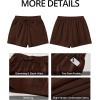 imageGRAPENT Sweat Shorts for Women Trendy High Waisted Athletic Pull On Elastic Waist Casual Summer Lounge Cotton ShortsChocolate Brown