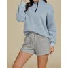 imageGRAPENT Sweat Shorts for Women Trendy High Waisted Athletic Pull On Elastic Waist Casual Summer Lounge Cotton ShortsHeather Gray