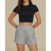 imageGRAPENT Sweat Shorts for Women Trendy High Waisted Athletic Pull On Elastic Waist Casual Summer Lounge Cotton ShortsHeather Gray