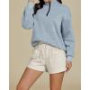 imageGRAPENT Sweat Shorts for Women Trendy High Waisted Athletic Pull On Elastic Waist Casual Summer Lounge Cotton ShortsLight Heather Grey