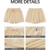 imageGRAPENT Sweat Shorts for Women Trendy High Waisted Athletic Pull On Elastic Waist Casual Summer Lounge Cotton ShortsVanilla