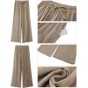 imageGRAPENT Wide Leg Pants Woman Linen High Waisted Pull On Flowy Casual Baggy Drawstring Palazzo Trousers Pants Resort WearLight Taupe