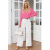 imageGRAPENT Wide Leg Pants for Women Work Business Casual High Waisted Dressy Pants Flowy Trousers OfficeOffwhite