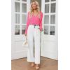 imageGRAPENT Wide Leg Pants for Women Work Business Casual High Waisted Dressy Pants Flowy Trousers OfficeOffwhite