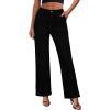 imageGRAPENT Jeans for Women High Waisted Straight Leg Jeans Stretchy Trendy Wide Leg Denim Pants Jean Trousers Patch PocketsTrue Black