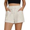 imageGRAPENT Sweat Shorts for Women Trendy High Waisted Athletic Pull On Elastic Waist Casual Summer Lounge Cotton ShortsLight Heather Grey