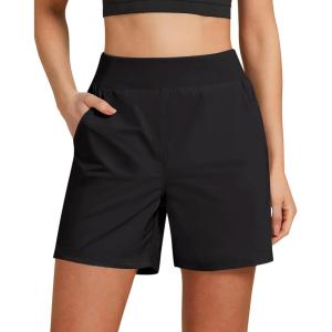 imageGRAPENT Hiking Shorts for Women High Waisted Pull On Athletic Casual Summer Lightweight Cooling Sport Shorts with PocketBlack
