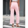 imageGRAPENT Wide Leg Jeans for Women Trendy High Waisted Straight Leg Cropped Stretchy Denim Pants with Retro Patch PocketsCandy Pink