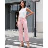 imageGRAPENT Wide Leg Jeans for Women Trendy High Waisted Straight Leg Cropped Stretchy Denim Pants with Retro Patch PocketsCandy Pink