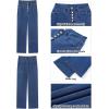 imageGRAPENT Wide Leg Jeans for Women High Waisted Trendy Button Fly Stretchy Denim Pants Vintage Straight Leg Trouser JeansClassic Blue