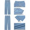 imageGRAPENT Wide Leg Jeans for Women High Waisted Trendy Button Fly Stretchy Denim Pants Vintage Straight Leg Trouser JeansMedium Blue