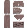 imageGRAPENT Wide Leg Jeans for Women High Waisted Trendy Button Fly Stretchy Denim Pants Vintage Straight Leg Trouser JeansPecan Brown