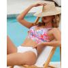 imageGRAPENT Bikini Tops for Women Cropped Tankini Tops Floral Printed Beach Padded Knot Twist Cut Out Bathing Suit Top OnlyPink Floral