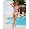 imageGRAPENT Bikini Tops for Women Cropped Tankini Tops Floral Printed Beach Padded Knot Twist Cut Out Bathing Suit Top OnlyPink Floral