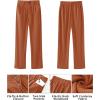 imageGRAPENT Corduroy Pleated Pants for Women Casual Stretchy High Waisted Straight Leg Trousers Loose Fit Slacks with Pockets