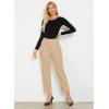 imageGRAPENT Cropped Pants for Women High Waisted Business Causal Pleated Elastic Waist Cuffed Hem Work Trousers Fall Dress Pants