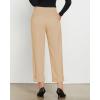 imageGRAPENT Cropped Pants for Women High Waisted Business Causal Pleated Elastic Waist Cuffed Hem Work Trousers Fall Dress Pants