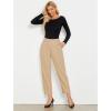 imageGRAPENT Cropped Pants for Women High Waisted Business Causal Pleated Elastic Waist Cuffed Hem Work Trousers Fall Dress Pants