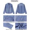 imageGRAPENT Denim Button Down Shirts for Women Long Sleeve Lightweight Western Relaxed Single Pocket Jean Shirt Shacket TopIndigo Medium Blue