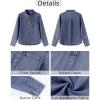 imageGRAPENT Denim Button Down Shirts for Women Long Sleeve Lightweight Western Relaxed Single Pocket Jean Shirt Shacket TopReef Blue