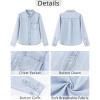imageGRAPENT Denim Button Down Shirts for Women Long Sleeve Lightweight Western Relaxed Single Pocket Jean Shirt Shacket TopRoadknight Blue