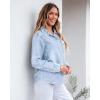 imageGRAPENT Denim Button Down Shirts for Women Long Sleeve Lightweight Western Relaxed Single Pocket Jean Shirt Shacket TopRoadknight Blue