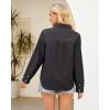 imageGRAPENT Denim Button Down Shirts for Women Long Sleeve Lightweight Western Relaxed Single Pocket Jean Shirt Shacket TopVintage Black