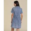 imageGRAPENT Denim Dress for Women Babydoll Tiered Short Sleeve Button Down Jean Shirt DressesBay Blue