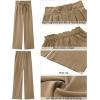 imageGRAPENT Dress Pants Women High Waisted Wide Leg Work Pants Dressy Casual Trendy Elastic Waist Pleated Belted Trousers