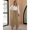 imageGRAPENT Dress Pants Women High Waisted Wide Leg Work Pants Dressy Casual Trendy Elastic Waist Pleated Belted Trousers