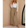 imageGRAPENT Dress Pants Women High Waisted Wide Leg Work Pants Dressy Casual Trendy Elastic Waist Pleated Belted Trousers