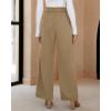imageGRAPENT Dress Pants Women High Waisted Wide Leg Work Pants Dressy Casual Trendy Elastic Waist Pleated Belted Trousers
