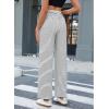 imageGRAPENT Striped Wide Leg Pants Woman High Waisted Pull On Elastic Waist Casual Lounge Comfy Loose Fit Pants with PocketsBlack Stripe