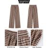 imageGRAPENT Striped Wide Leg Pants Woman High Waisted Pull On Elastic Waist Casual Lounge Comfy Loose Fit Pants with PocketsBrown  Rose Stripe