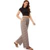 imageGRAPENT Striped Wide Leg Pants Woman High Waisted Pull On Elastic Waist Casual Lounge Comfy Loose Fit Pants with PocketsBrown  Rose Stripe
